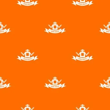 Robot brain pattern vector orange Stock Illustration