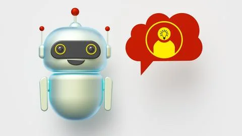 Robot bubble help tips Stock Illustration