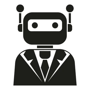 Robot business assistant chatbot working on artificial intelligence Stock Illustration