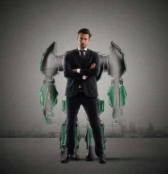 Robot businessman Stock Photos