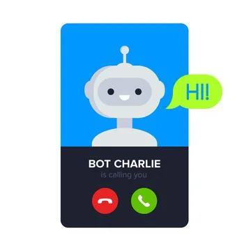 Robot calling to customer vector illustration Stock Illustration