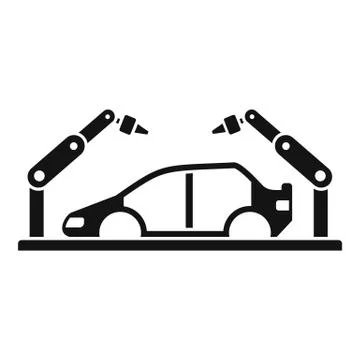 Robot car assembly icon, simple style Stock Illustration