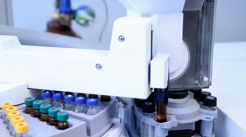 Robot carries bottles with medication 2 Stock-Footage 47867322