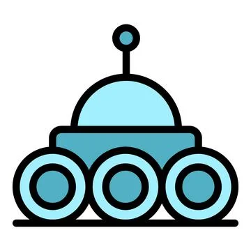 Robot cart icon vector flat Illustrazione stock