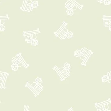 Robot cashier line vector seamless pattern line Illustrazione stock