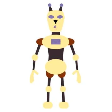 Robot cat flat character. Isolated stock vector illustration Stock Illustration