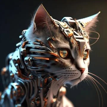 Robot cat Stock Illustration