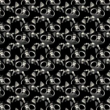 Robot cat illustration motif pattern Stock Photos