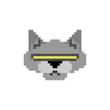 Robot cat pixel art. 8 bit Cyborg cat. pixelated Robotic iron pet. Vector ill Stock Illustration