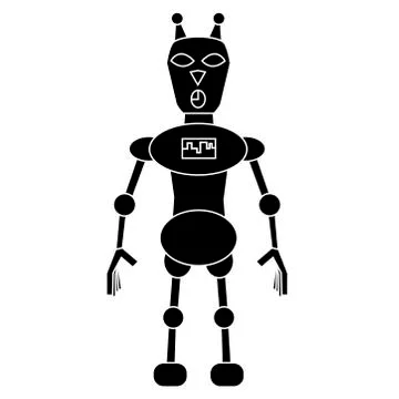 Robot cat simple character. Isolated vector illustration Stock Illustration