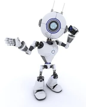 Robot with cell phone Illustrazione stock
