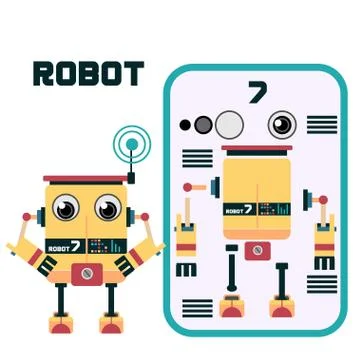 Robot character design Stock Illustration