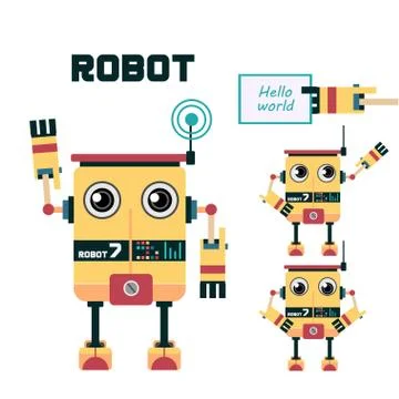 Robot character design Stock Illustration