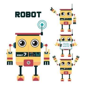 Robot character design Stock Illustration