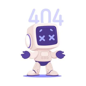 Robot Character Error as Smart Android Assistant Machine Vector Illustration 스톡 일러스트