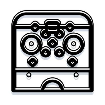 Robot character graphic sound system icon Stock Illustration