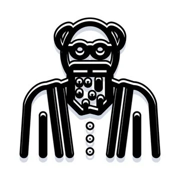Robot character icon representing artificial intelligence worker Stock Illustration