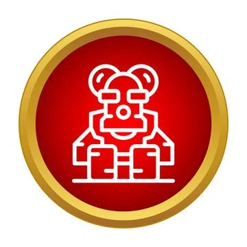 Robot character icon representing artificial intelligence technology Stock Illustration
