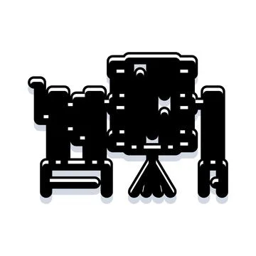 Robot character icon representing automation technology concept Stockillustratie