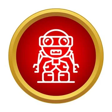 Robot character icon symbolizing artificial intelligence automation Stock Illustration