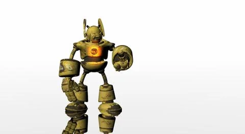 Robot character Illustrazione stock