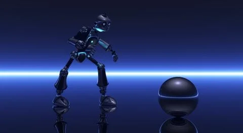 Robot character Illustrazione stock