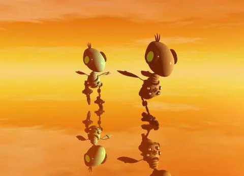 Robot character Illustrazione stock