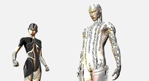 Robot character Illustrazione stock