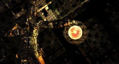 Robot character Illustrazione stock