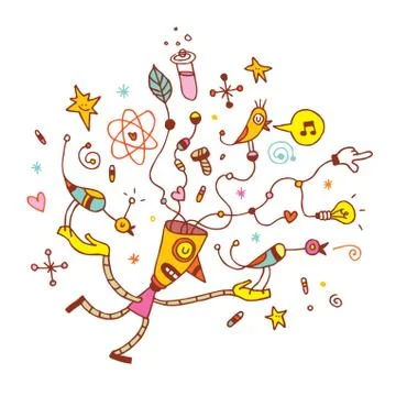 Robot character Stock Illustration