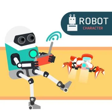 Robot character Stock Illustration