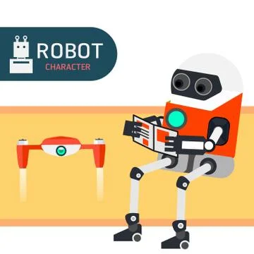 Robot character Illustrazione stock