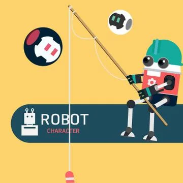 Robot character Stock Illustration