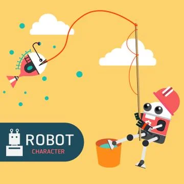 Robot character Stock Illustration