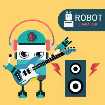 Robot character Stock Illustration