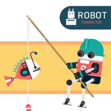 Robot character Stock Illustration
