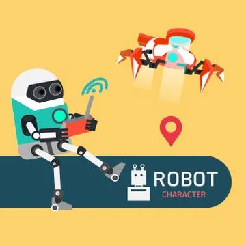 Robot character Stock Illustration