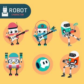 Robot character Illustrazione stock