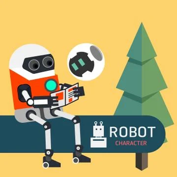Robot character Stock Illustration