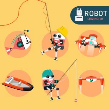 Robot character Stock Illustration