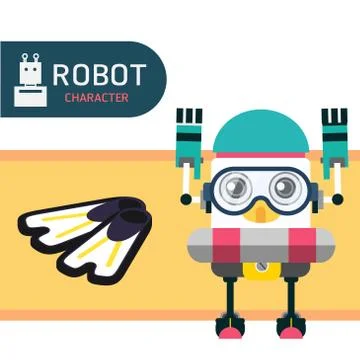 Robot character Illustrazione stock