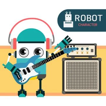 Robot character Stock Illustration