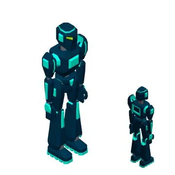 Robot character. Isolated on white background. 3d Vector illustration. Stock Illustration