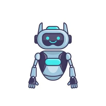 Robot character pose vector illustration design. Cute Cartoon Robot Illustr.. Stock Illustration