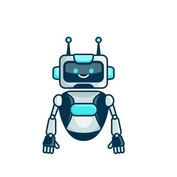 Robot character pose vector illustration design. Cute Cartoon Robot Illustr.. Stock Illustration