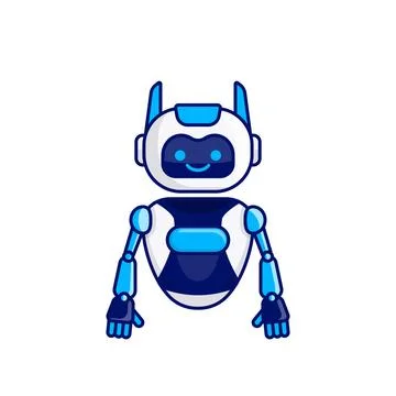 Robot character pose vector illustration design. Cute Cartoon Robot Illustr.. Stock Illustration