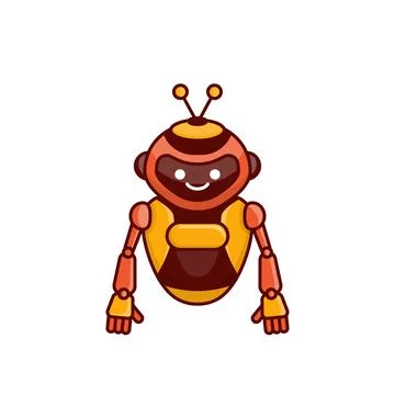 Robot character pose vector illustration design. Cute Cartoon Robot Illustr.. Stock Illustration