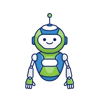 Robot character pose vector illustration design. Cute Cartoon Robot Illustr.. Stock Illustration
