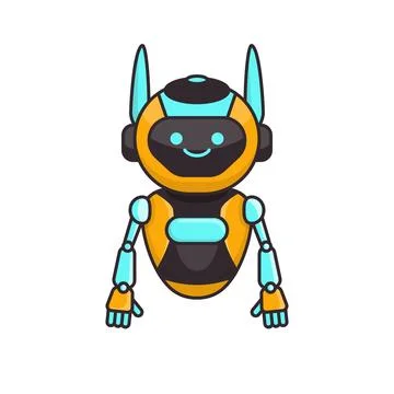 Robot character pose vector illustration design. Cute Cartoon Robot Illustr.. Stock Illustration