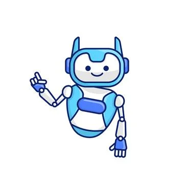 Robot character pose vector illustration. Robot mascot character design Stock Illustration